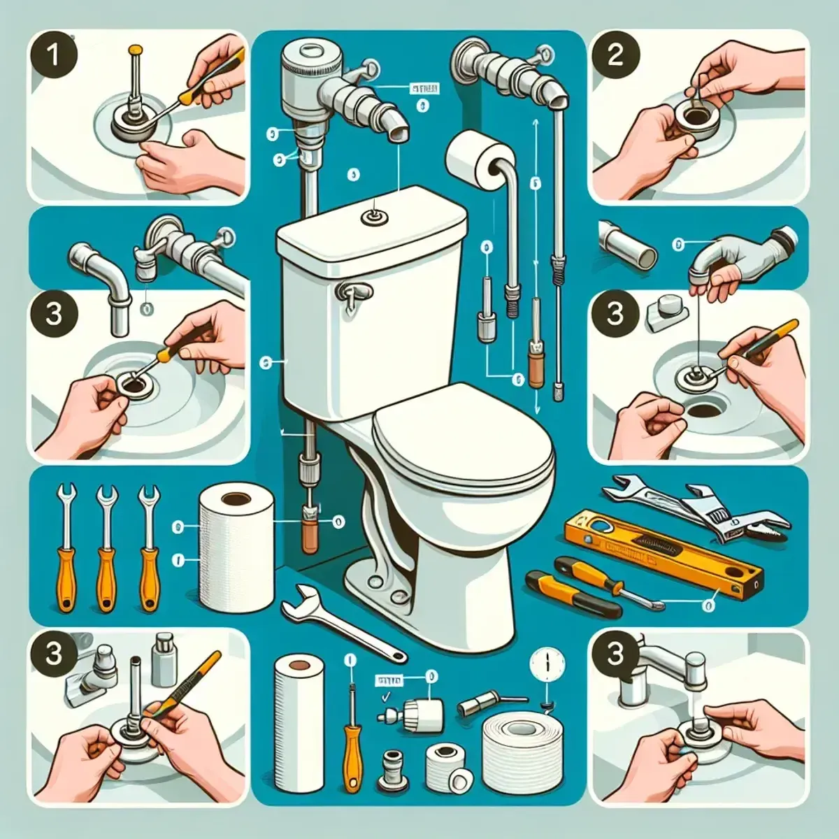 Replacing a toilet flapper step overview